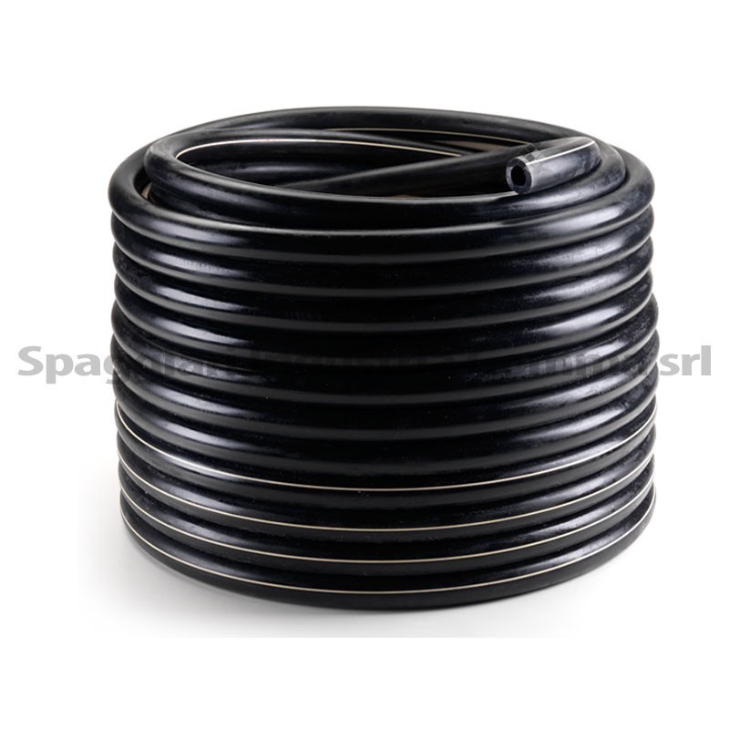 CEV MLEČNA 14X25mm ČRNA (dve beli črti) NA METRE