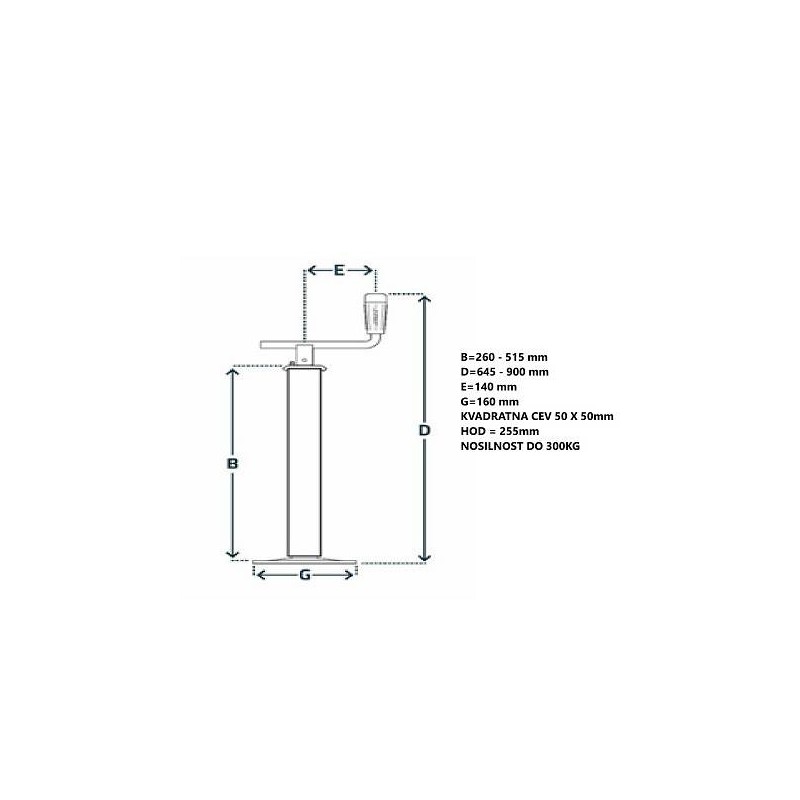 NOGA PODPORNA 300kg  50X50