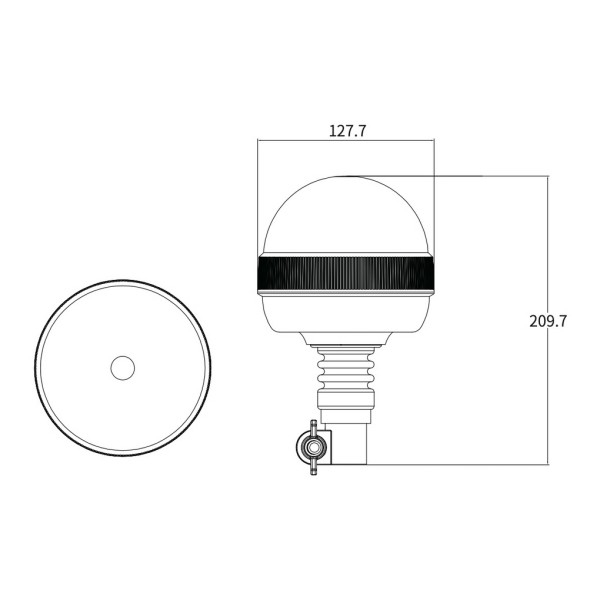 LUČ ROTACIJSKA NATIČNA LED 12V 128mm