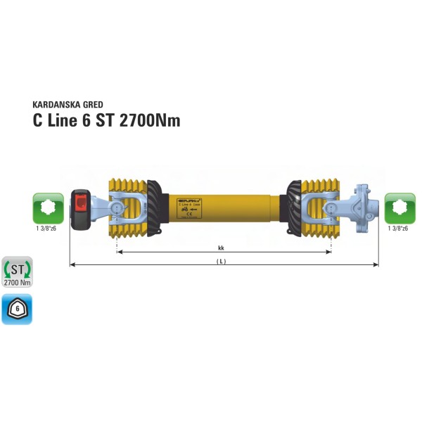 KARDAN C6 ST 2700Nm kk660(930) VRT.BRANA, FREZA 2-2.5M